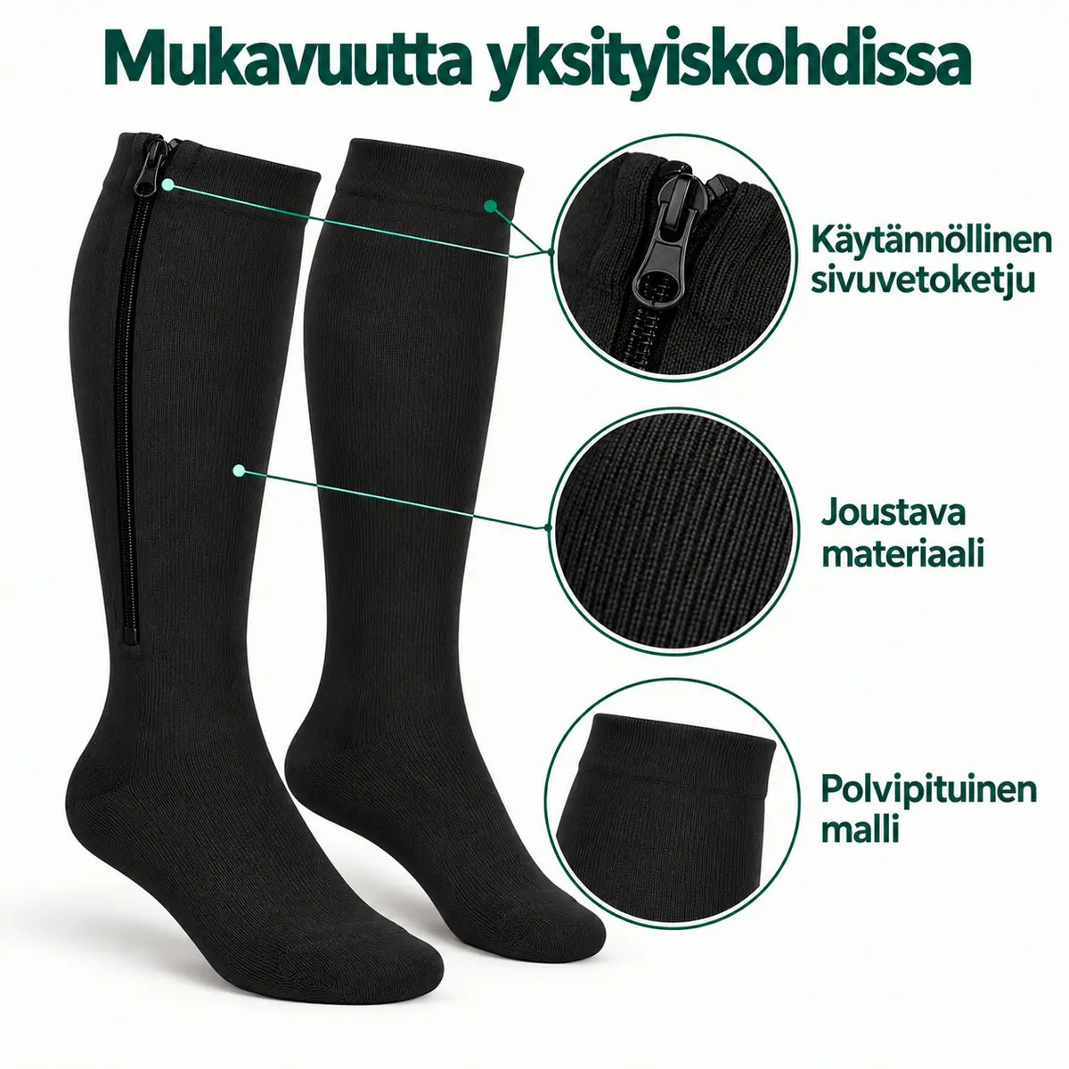 Vetoketjulliset kompressiosukat