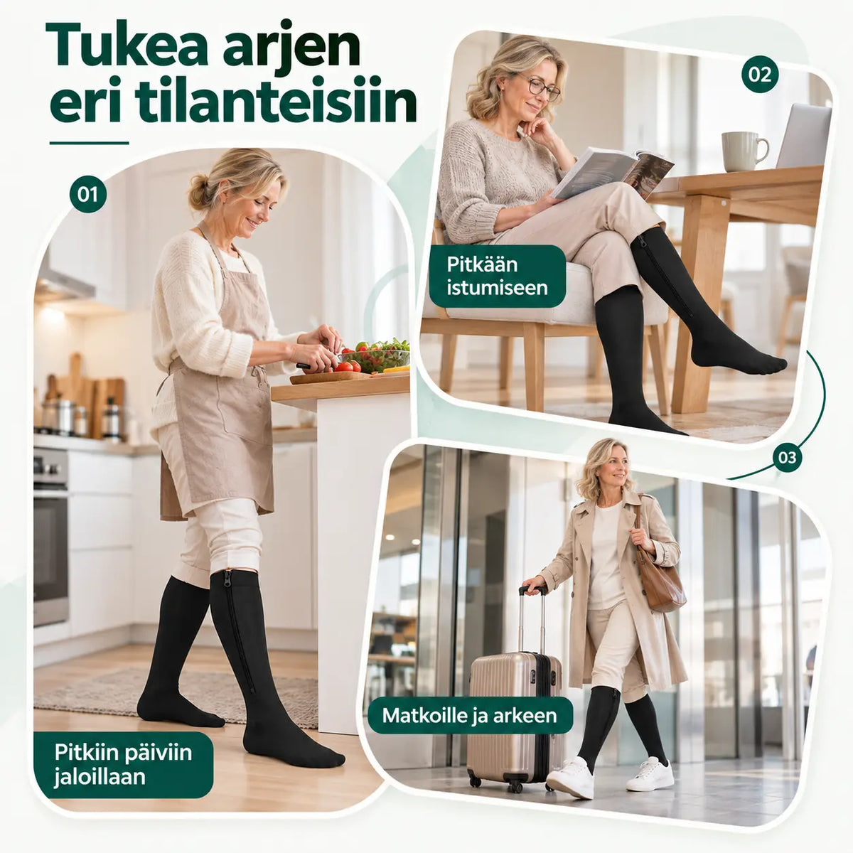 Vetoketjulliset kompressiosukat