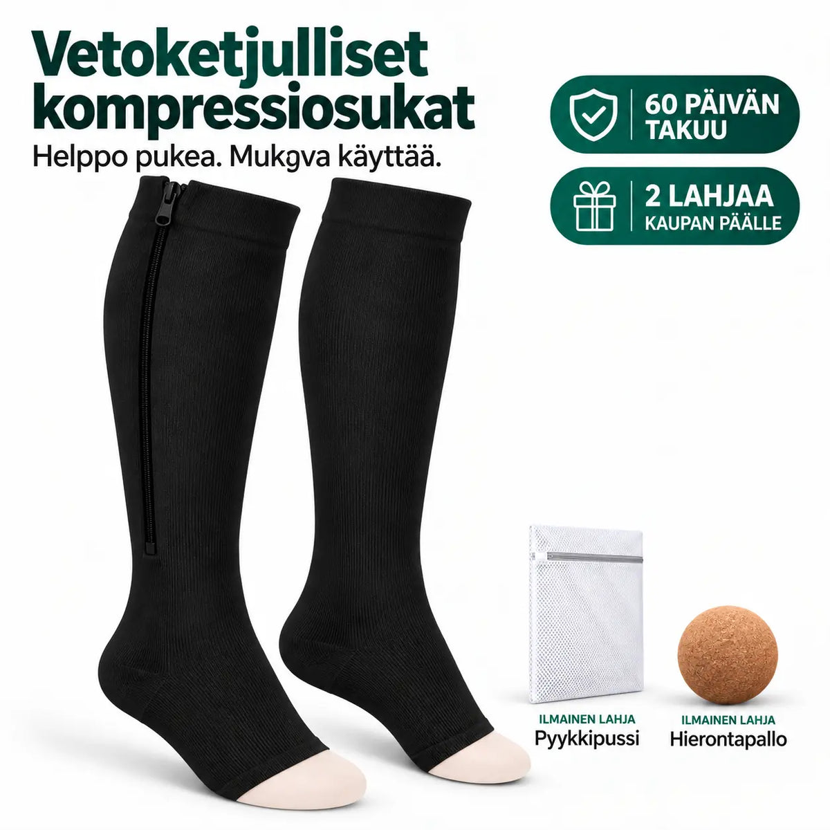 Vetoketjulliset kompressiosukat